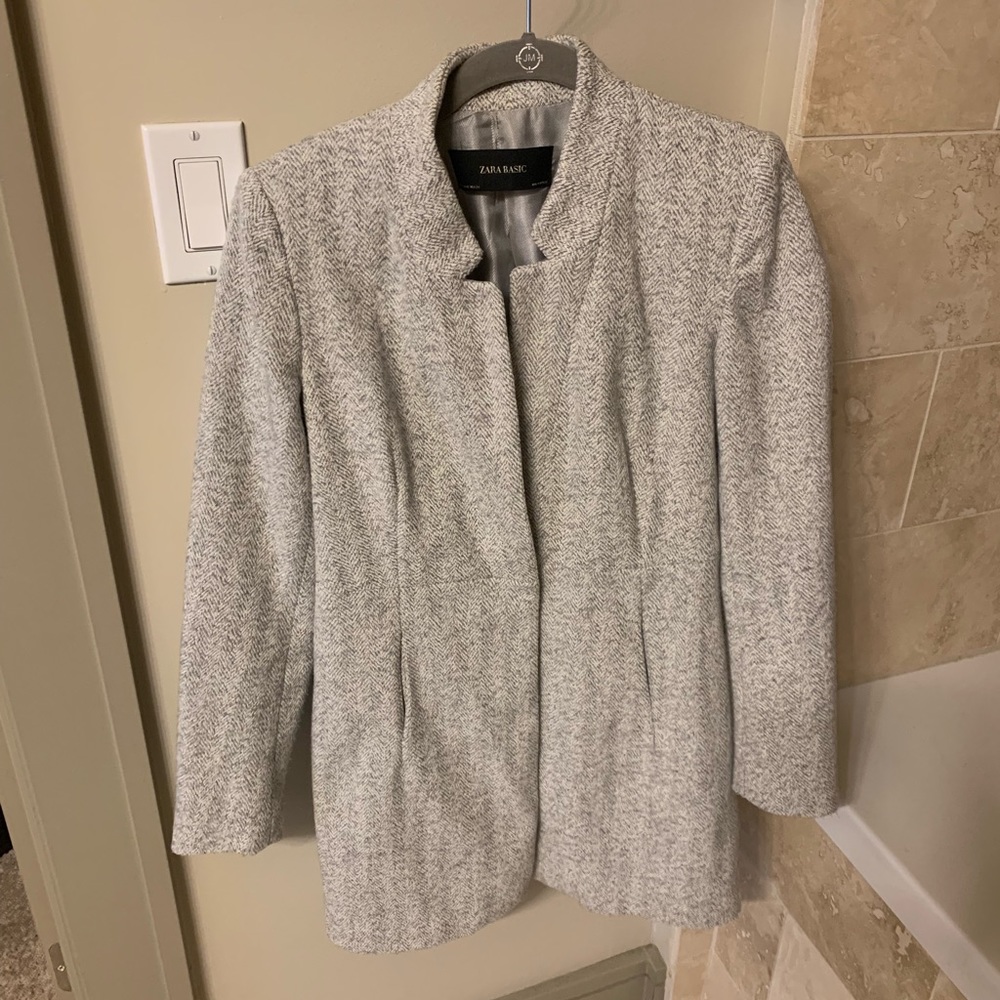 Zara Basic Jacket Gray/White - image 1